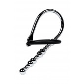 Серебристый уретральный плаг-бусины TOYFA Metal с мягким фиксириющим кольцом - ToyFa - купить с доставкой в Омске