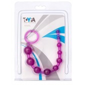 Фиолетовая анальная цепочка с кольцом - 25 см. - Toyfa Basic