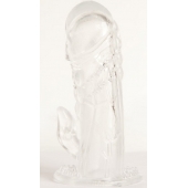 Прозрачная гелевая насадка с клиторальным отростком - 13 см. - Toyfa Basic - в Омске купить с доставкой