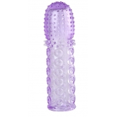 Насадка гелевая фиолетовая с точками, шипами и наплывами - 13,5 см. - Toyfa Basic - в Омске купить с доставкой