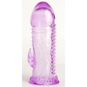 Фиолетовая гелевая насадка с шипами - 13 см. - Toyfa Basic - в Омске купить с доставкой