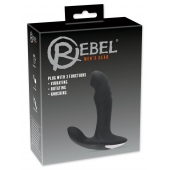 Черный вибромассажер простаты с функцией римминга Plug with Perineum Stimulator - 16,6 см. - Orion - в Омске купить с доставкой