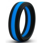 Черно-синее эрекционное кольцо Silicone Go Pro Cock Ring - Blush Novelties - в Омске купить с доставкой