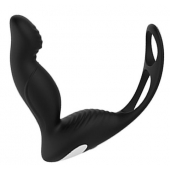 Черный вибромассажер простаты P-PLEASER W ERECTION ENHANCE - Dream Toys - в Омске купить с доставкой