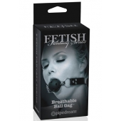 Черный кляп с дырочками Breathable Ball Gag - Pipedream - купить с доставкой в Омске