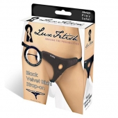 Черные плюшевые трусики для страпона - Lux Fetish - купить с доставкой в Омске