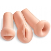 Комплект из 3 мастурбаторов All 3 Holes: вагина, анус, ротик - Pipedream - в Омске купить с доставкой