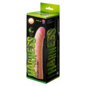 Телесная изогнутая насадка на Harness с коннектором GREEN LINE - 18 см. - LOVETOY (А-Полимер) - купить с доставкой в Омске