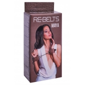 Коричневые кожаные наручники Maya - Rebelts - купить с доставкой в Омске