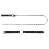 Черный поводок и чокер с кольцом Rada - Rebelts - купить с доставкой в Омске