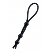 Черное лассо на пенис с тремя бусинами - A-toys - в Омске купить с доставкой