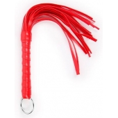 Красная плеть с рукоятью в оплетке - 28 см. - Notabu - купить с доставкой в Омске
