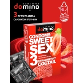 Презервативы для орального секса DOMINO Sweet Sex с ароматом клубничного коктейля  - 3 шт. - Domino - купить с доставкой в Омске