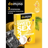 Презервативы для орального секса DOMINO Sweet Sex с ароматом тропических фруктов - 3 шт. - Domino - купить с доставкой в Омске