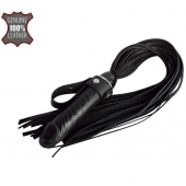 Черная плеть  Ковбой  с ручкой-фаллосом - 55 см. - Sitabella - купить с доставкой в Омске