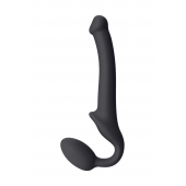 Черный безремневой страпон Silicone Bendable Strap-On S - Strap-on-me - купить с доставкой в Омске