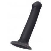 Черный фаллос на присоске Silicone Bendable Dildo M - 18 см. - Strap-on-me - купить с доставкой в Омске