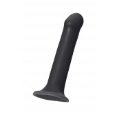 Черный фаллос на присоске Silicone Bendable Dildo L - 19 см. - Strap-on-me - купить с доставкой в Омске