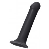 Черный фаллос на присоске Silicone Bendable Dildo L - 19 см. - Strap-on-me - купить с доставкой в Омске