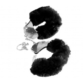 Металлические наручники Furry Love Cuffs с черным мехом - Pipedream - купить с доставкой в Омске