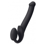 Черный безремневой страпон Silicone Bendable Strap-On M - Strap-on-me - купить с доставкой в Омске