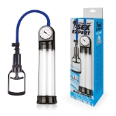 Прозрачная вакуумная помпа Sex Expert с манометром - Sex Expert - в Омске купить с доставкой