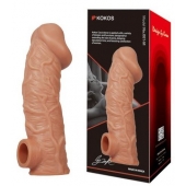 Телесная насадка на фаллос с фиксацией мошонки EXTREME SLEEVE - 15,6 см. - KOKOS - в Омске купить с доставкой