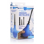 Анальный душ с 3 насадками Premium One-way Valve Anal Douche Set - XR Brands - купить с доставкой в Омске