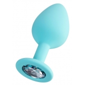 Мятная анальная втулка Brilliant с прозрачным кристаллом - 8 см. - ToyFa - купить с доставкой в Омске