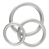 Набор из 3 эрекционных колец под металл Metallic Silicone Cock Ring Set - Orion - в Омске купить с доставкой