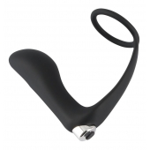 Черное эрекционное кольцо с анальной вибропробкой Vibrating Ring   Plug - Orion - в Омске купить с доставкой