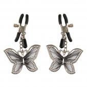 Зажимы на соски с бабочками Butterfly Nipple Clamps - Pipedream - купить с доставкой в Омске