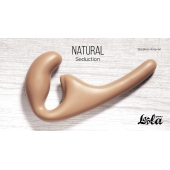 Бежевый безремневой страпон Seduction - 20,5 см. - Lola Games - купить с доставкой в Омске