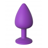 Фиолетовая анальная пробка со стразом Her Little Gem Large Plug - 9,5 см. - Pipedream - купить с доставкой в Омске