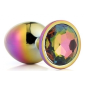 Голографическая анальная втулка с радужным кристаллом - 7,1 см. - Dream Toys - купить с доставкой в Омске