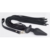 Черная анальная пробка с плетью - Sitabella - купить с доставкой в Омске