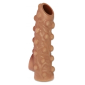 Телесная насадка с бугорками и открытой головкой Nude Sleeve M - 12 см. - KOKOS - в Омске купить с доставкой