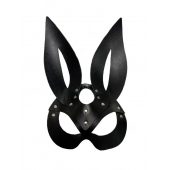 Черная кожаная маска зайки Miss Bunny - БДСМ Арсенал - купить с доставкой в Омске