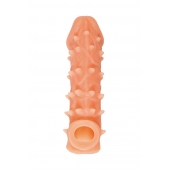 Телесная закрытая насадка с пупырышками Cock Sleeve Size L - 17,6 см. - KOKOS - в Омске купить с доставкой