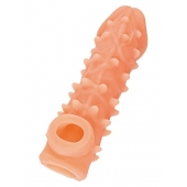 Телесная закрытая насадка с пупырышками Cock Sleeve Size L - 17,6 см. - KOKOS - в Омске купить с доставкой
