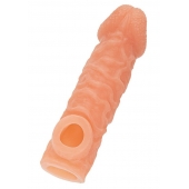 Телесная закрытая насадка с шершавой головкой Cock Sleeve Size M - 15,6 см. - KOKOS - в Омске купить с доставкой