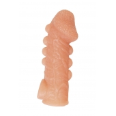 Телесная закрытая насадка с шишечками Cock Sleeve Size M - 15,6 см. - KOKOS - в Омске купить с доставкой