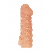 Телесная закрытая насадка с пучками шишечек Cock Sleeve Size M - 15,6 см. - KOKOS - в Омске купить с доставкой
