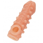 Телесная закрытая насадка с шариками Cock Sleeve Size L - 17,6 см. - KOKOS - в Омске купить с доставкой