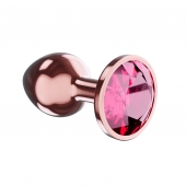 Пробка цвета розового золота с малиновым кристаллом Diamond Ruby Shine L - 8,3 см. - Lola Games - купить с доставкой в Омске