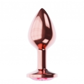 Пробка цвета розового золота с малиновым кристаллом Diamond Ruby Shine L - 8,3 см. - Lola Games - купить с доставкой в Омске
