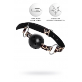 Черный кляп-шар на леопардовых ремешках Anonymo - ToyFa - купить с доставкой в Омске