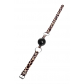 Черный кляп-шар на леопардовых ремешках Anonymo - ToyFa - купить с доставкой в Омске