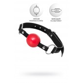 Красный кляп-шар на черных ремешках Anonymo - ToyFa - купить с доставкой в Омске