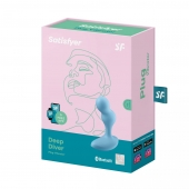 Голубой анальный вибростимулятор Deep Driver - 11,2 см. - Satisfyer - в Омске купить с доставкой